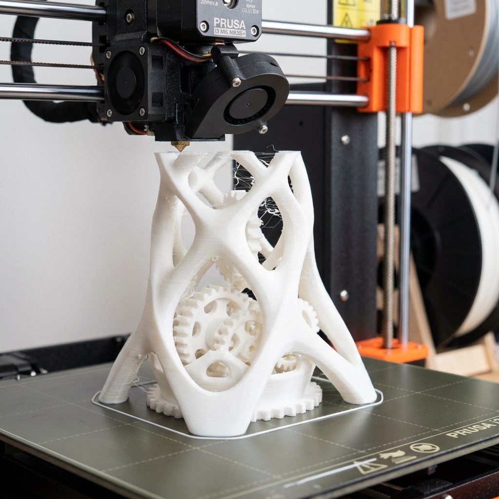3Dプリンターで部品を造形している様子
